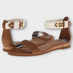SPERRY Top Sider Isha Cognac/Ivory Woven Wedge Sandal | US Size 9
